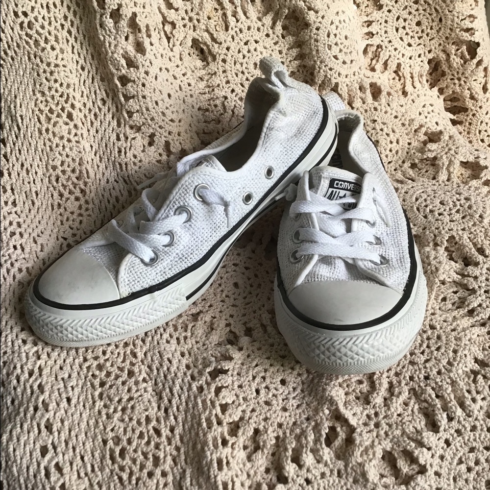 Converse shoreline slip on Unique mesh white Sz 7